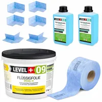 Level + Dichtset für Duschabdichtung Flüssigfolie 12 kg