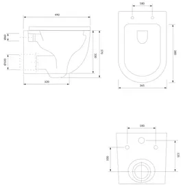 Omnires OTTAWA Wand-WC mit WC-Sitz Weiß