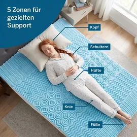 Komfortec 5-Zonen Gel Matratzentopper 90 x 200 cm weiß