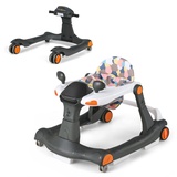 LIFEZEAL 2 in 1 Lauflernhilfe Klappbar, Babywalker mit Spielbrett, Lauflernwagen mit abnehmbaren Sitzkissen, Gehfrei mit 3 fach höhenverstellbar, Gehwagen für Babys ab 6 Monaten