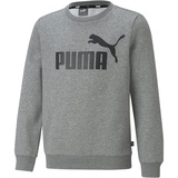 Puma Jungen Ess Big Logo Crew Fl B Sweater, Medium Gray Heather, 152