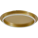 LINDBY LED-Deckenleuchte Kunis, gold, Kunststoff, Ø 46cm