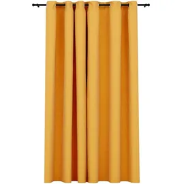 vidaXL Verdunkelungsvorhang Ösen 290 x 245 cm gelb Leinenoptik