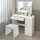 ML-Design Schminktisch Weiß mit Hocker, LED-Beleuchtung, Spiegel, Schublade, 3 Fächer, 90x38x137 cm, Kosmetiktisch aus MDF-Holz, Frisierkommode