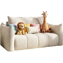 WFL GROUP Kindersofa Lilo 120 x 150 cm Cordstoff weiß
