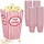 Relaxdays Popcorntüten, 100er Set, Weiß,Rot