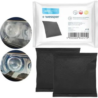 Wessper 2x Wessper Aquadryer ON - OFF Feuchtigkeitsabsorber für Autoscheinwerfer 50g