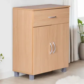 FineBuy Sideboard 60 x 75 x 30 cm Buche / Braun