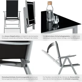 Tectake Sitzgruppe 5-tlg. silber/grau