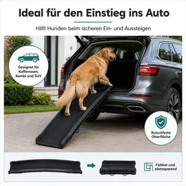 Wiltec Hunderampe 90 kg Schwarz 155 x 40 cm