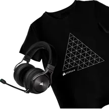Corsair Gaming-Headset »VIRTUOSO RGB WIRELESS XT + gratis T-Shirt« A2DP Bluetooth HFP HSP Mikrofon abnehmbar, schwarz