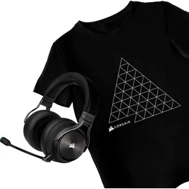 Corsair Gaming-Headset »VIRTUOSO RGB WIRELESS XT + gratis T-Shirt« A2DP Bluetooth HFP HSP Mikrofon abnehmbar, schwarz