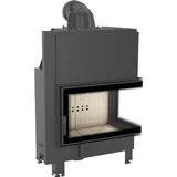 Kratki Kamineinsatz aus Stahl MBO rechts 15 kW Ø 200 - Schwarz