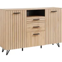 [en.casa] Sideboard Noppen 100x150x38 cm Eicheoptik