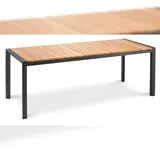 BEST Freizeitmöbel Paros Gartentische 160 x 90 x 76 cm anthrazit/Teak