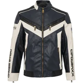 Cipo & Baxx Bikerjacke CM230 in NAVY-WHITE | Gr.: 3XL,