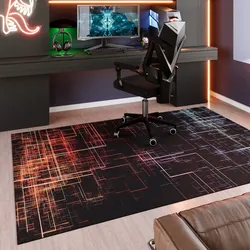 Teppich WECON HOME "Quantum Warp", schwarz, B:110cm H:5mm L:160cm, Polyester, Teppiche, Gamer Teppich, gewebt, geometrisch, robust, Gaming Room, rutschfest
