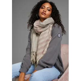 Arizona Schal ARIZONA, Damen, grau (grau, rosa), Web, Obermaterial: 100% Polyester, gemustert, gestreift, Modetücher Schal, im coolen College-Look - NEW