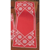 Permin Hardanger Tischläufer Stickpackung Hardanger Schneeflocken Zählmuster