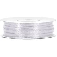 PartyDeco.pl Satinband 3 mm Weiß 50 m