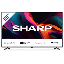 Sharp 55GL4260E Google TV 139 cm (55 Zoll) 4K Ultra HD Google TV (Smart TV ohne Rahmen, Dolby Atmos, Dolby Vision, HDMI 2.1 mit eARC)