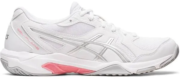 ASICS Damen Netballschuhe Damen Indoorschuhe, WHITE/PURE SILVER, 44 1⁄2