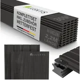 Juskys Terrassendiele 220 cm grau