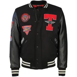 Bomberjacke TOP GUN "TG22015", Herren, Gr. 3XL, schwarz, Obermaterial: 40% Wolle, 60% Polyester / Strick: 100% Polyester / Wattierung: 100% Polyester / Futter: 100% Polyester, Jacken
