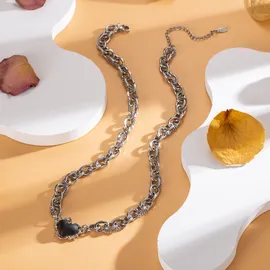 FIRETTI Kette mit Anhänger Edelstahl schwarz