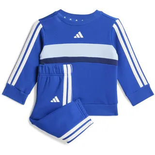 adidas Seasonal Essentials Tiberio 3 Stripes Fleece Crew Set team royal blue/glow blue/dark blue/white, 74