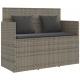 Gecheer Gartenbank mit Stauraum Terassenbank Außenbank Sitzbank Parkbank Rattanbank Bank Gartenmöbel Balkonbank Sofa Garten Grau Poly Rattan
