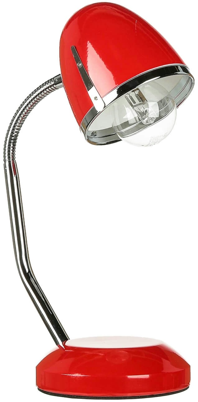 Licht-Erlebnisse Schreibtischlampe POCATELLO Retro Design Metall Rot E27 H:36cm flexible Tischleuchte Büro Arbeitszimmer, AD151-30-35
