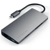 Satechi Multi-Port Adapter V2 Dock st. USB C Dockingstation - USB Hub Grau