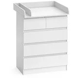 Vicco Wickelkommode, Weiß, Weiß, Holzwerkstoff, 80x110.2x76 cm, Babymöbel, Wickelkommoden & Zubehör, Wickelkommoden