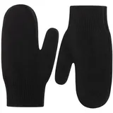 Zwillingsherz Kaschmir-Fäustlinge in schwarz,