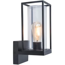 Lutec Außenwandleuchte Aluminium, Glas, Metall, Stahl 31,3 cm E27 schwarz