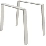 ML-Design Tischbein Tischgestell Loft 2er Set aus Stahl Industriedesign U-Form, Tischkufen Profil 8x2cm Möbelfüße aus Metall silberfarben 90 cm x 72 cm