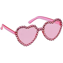 Brille "Herz" mit Steinen, rosa