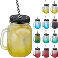 Relaxdays Trinkglas mit Deckel 0,4 l 12-tlg.