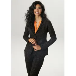 Kurzblazer, mit kleinen Quadraten, Gr. 36, schwarz-orange, , 63389318-36