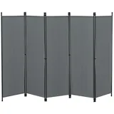 [en.casa] Sichtschutz Stellwand Spanische Wand Dunkelgrau