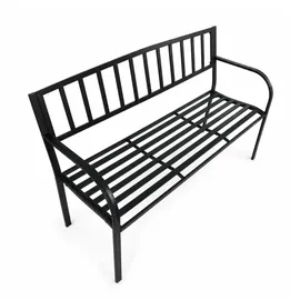 Lemodo Gartenbank 128 x 50 x 87 cm Schwarz