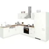 kochstation Winkelküche L-Form 310 cm weiß