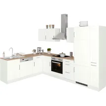 kochstation Winkelküche L-Form 310 cm weiß