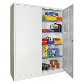 Stier Flügeltürenschrank Zink 1950x1500x500 mm grau