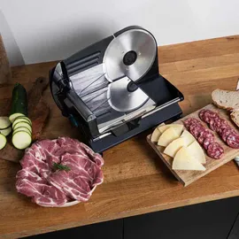 Cecotec Schneidemaschine aus Rock'nCut Shuriken Steel. 200 W, 190 mm Durchmesser Scheibe, stufenloses Einstellsystem, maximale Präzision mit einer Dicke von 0-15 mm, Edelstahlklinge.