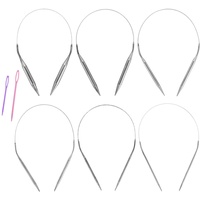 6 Stück Stricknadeln Rundstricknadeln Edelstahl Rundstricknadeln Knitting Needles Doppelspitziges Rundstricknadel Set Herstellung Stricknadeln für Socken (10 mm+8 mm+6mm+5mm+4mm+3mm)