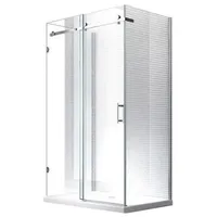 Glaszentrum Hagen Hebe Eck-Duschkabine mit Schiebetür rechts 80 x 195 cm transparent 80x120x80x195 cm