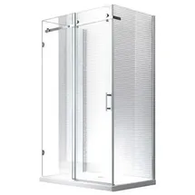 Glaszentrum Hagen Hebe Eck-Duschkabine mit Schiebetür rechts 80 x 195 cm transparent 80x120x80x195 cm