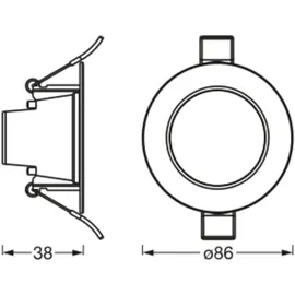 Osram LED Einbaustrahler 4,5W 86mm weiß 300 lm